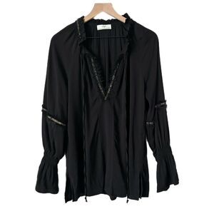 Devotion Twins Black V-Neck Flowy Blouse Size Small